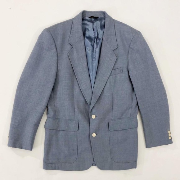 American Vintage Other - VTG 80s Men’s Blue Tweed Blazer Jacket